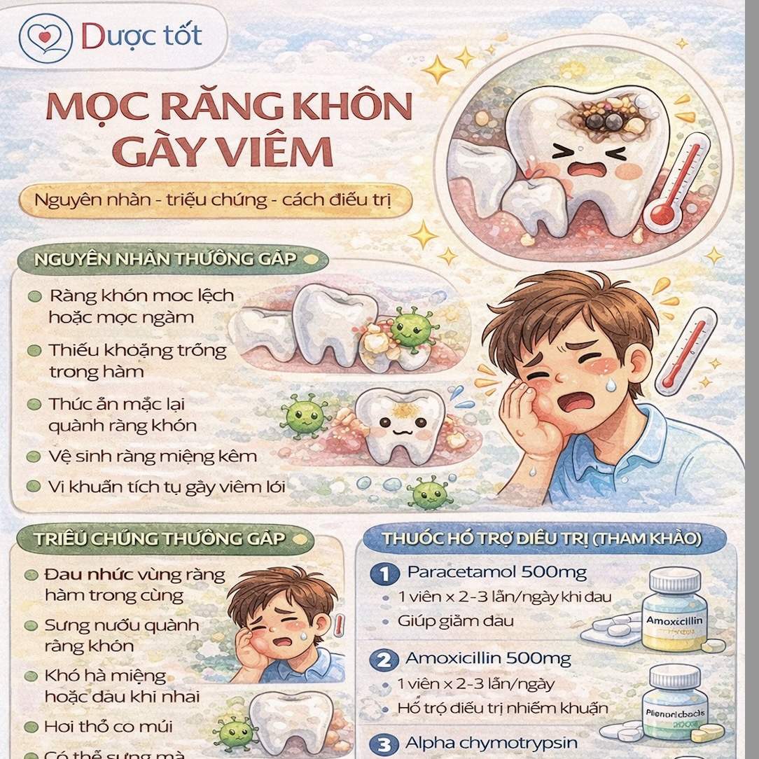 Mọc răng khôn gây viêm Mọc răng khôn gây viêm