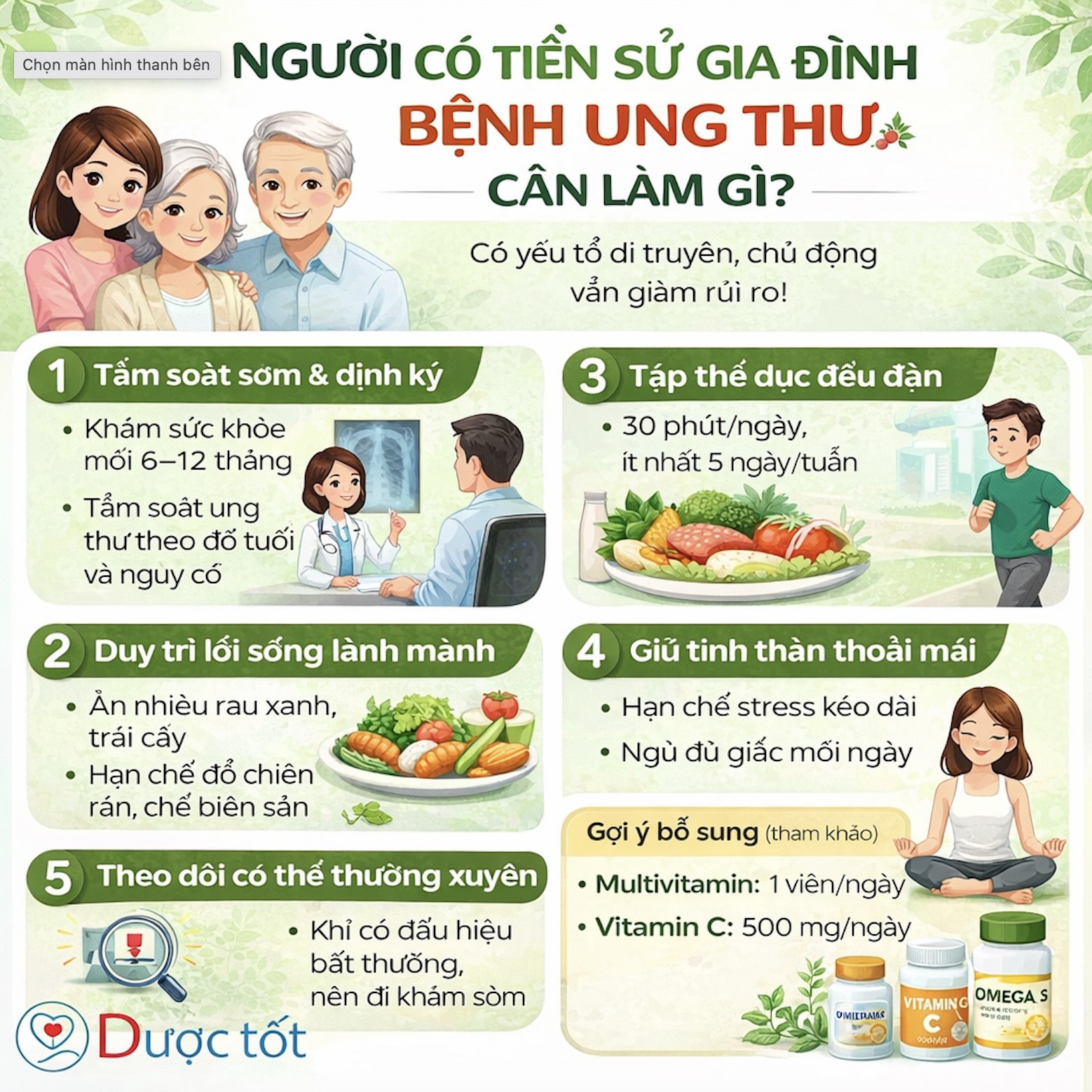 NGƯỜI CÓ TIỀN SỬ GIA ĐÌNH BỆNH UNG THƯ CẦN LÀM GÌ?