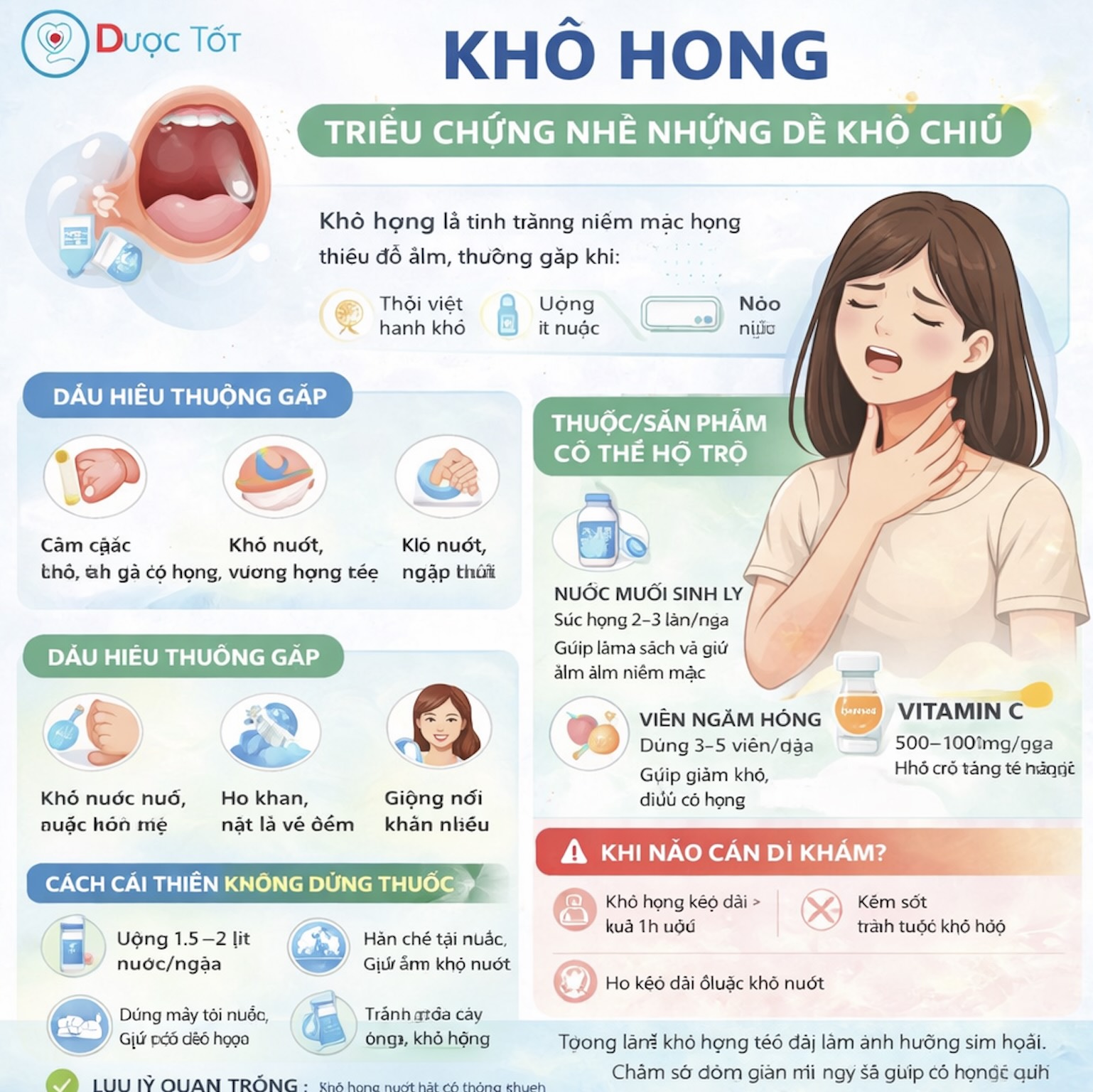 KHÔ HỌNG – TRIỆU CHỨNG NHẸ NHƯNG DỄ KHÓ CHỊU