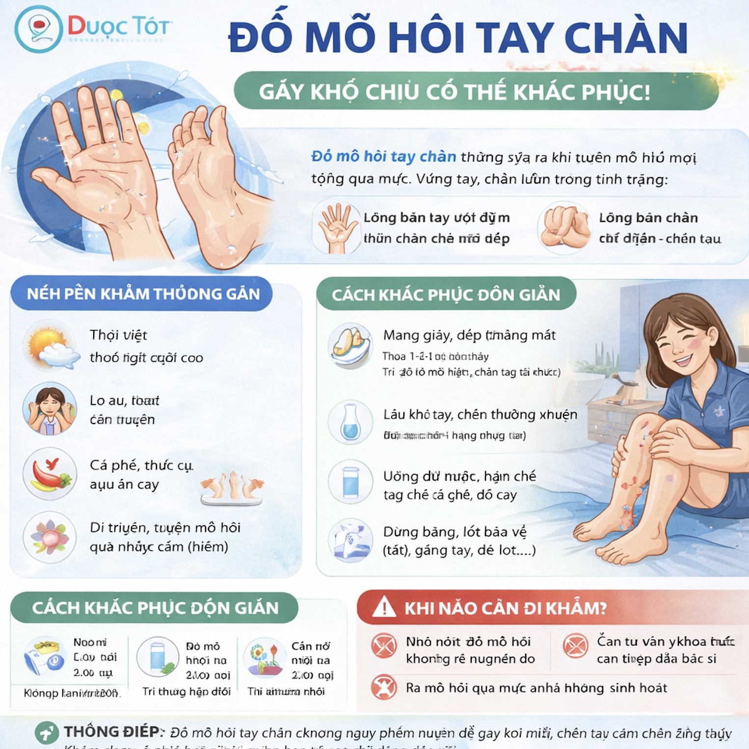 ĐỔ MỒ HÔI TAY CHÂN – KHÔNG CHỈ DO NÓNG