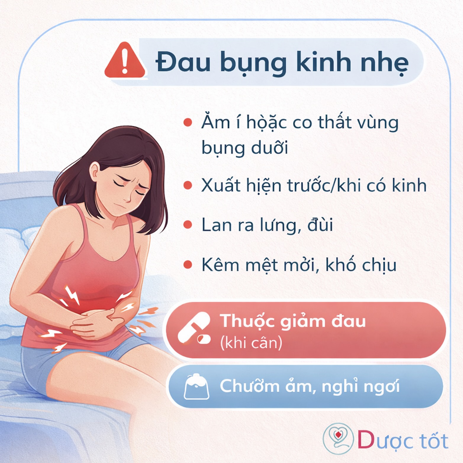 ĐAU BỤNG KINH NHẸ – KHÔNG PHẢI CHỊU ĐỰNG