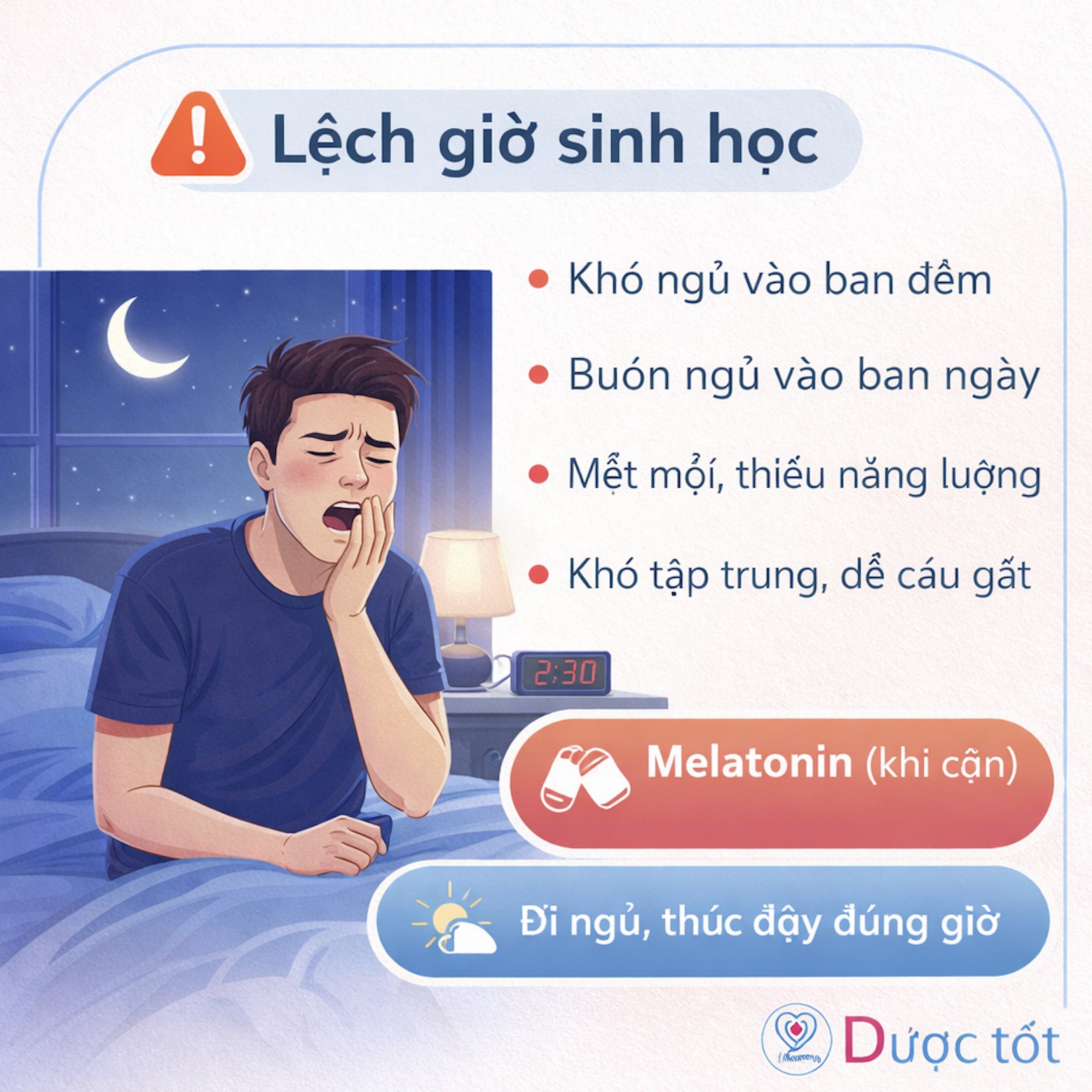 LỆCH GIỜ SINH HỌC – NGỦ NGÀY THỨC ĐÊM, CƠ THỂ “RỐI LOẠN”