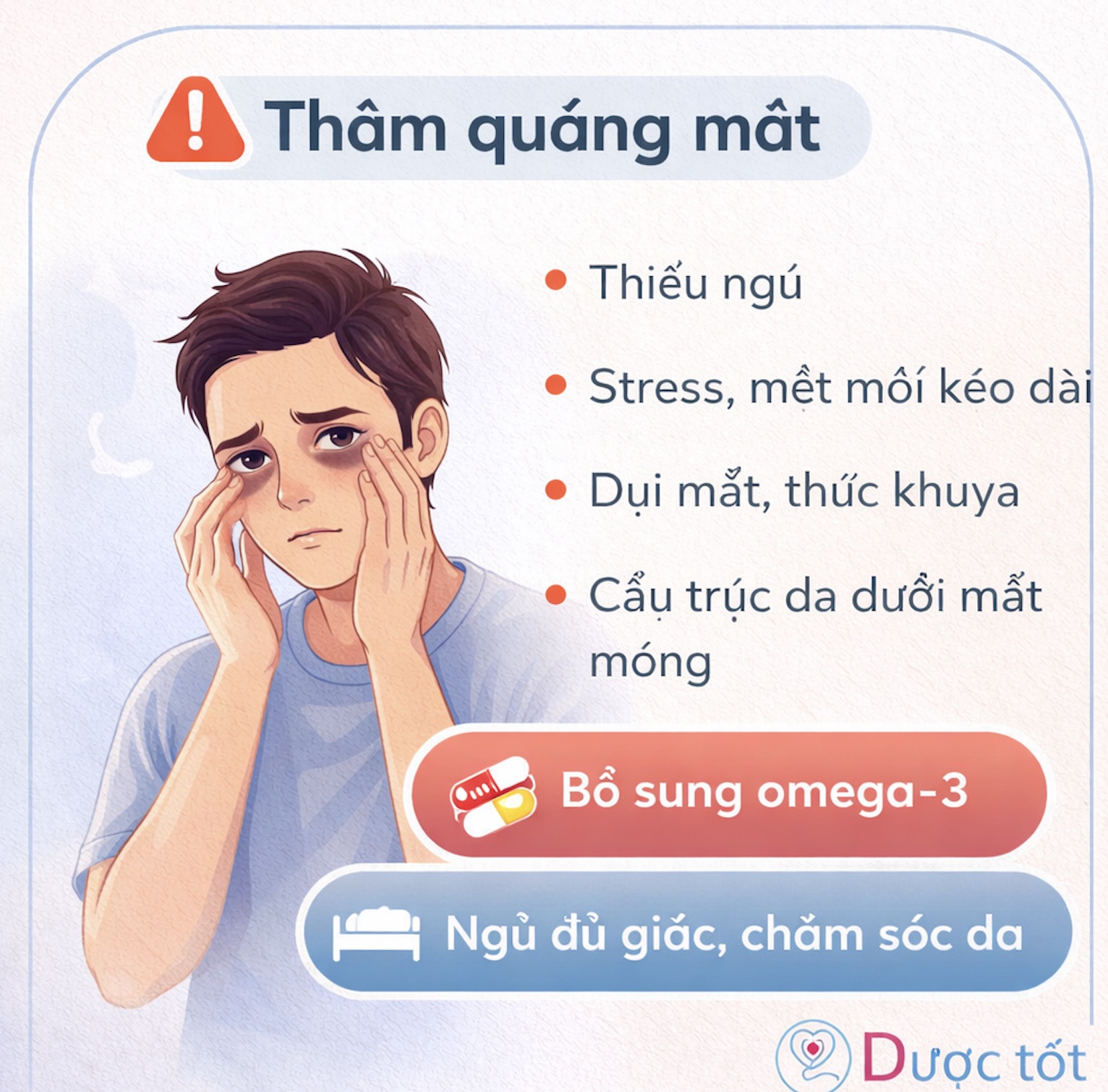 THÂM QUẦNG MẮT – DẤU HIỆU MỆT MỎI HIỆN RÕ TRÊN KHUÔN MẶT