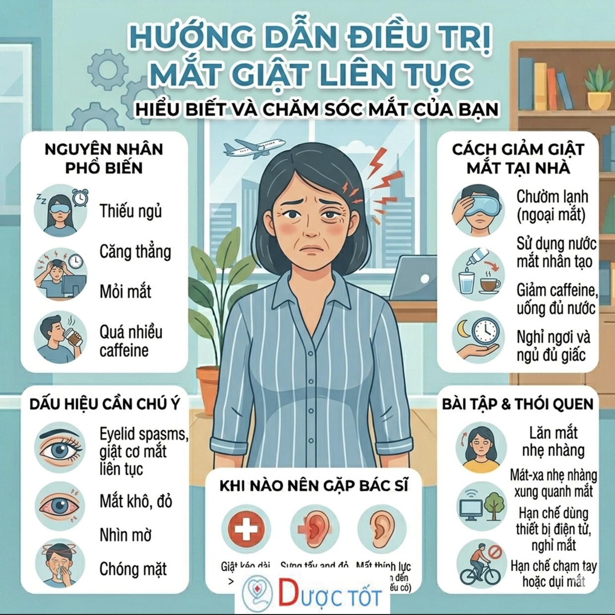 MẮT GIẬT LIÊN TỤC – TÍN HIỆU CƠ THỂ ĐANG MỆT