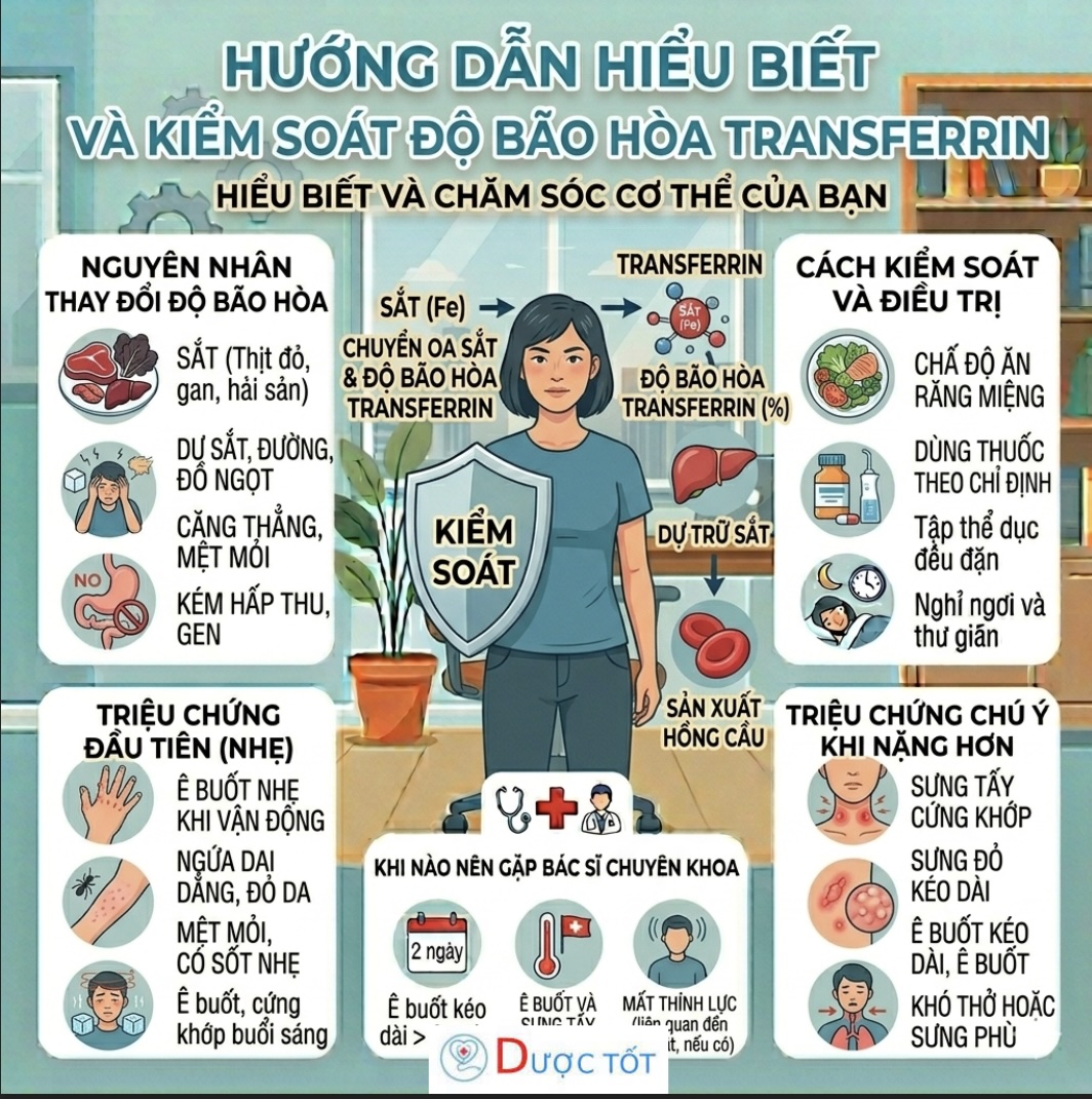 ĐỘ BÃO HÒA TRANSFERRIN – CHỈ SỐ QUAN TRỌNG ĐÁNH GIÁ TÌNH TRẠNG SẮT