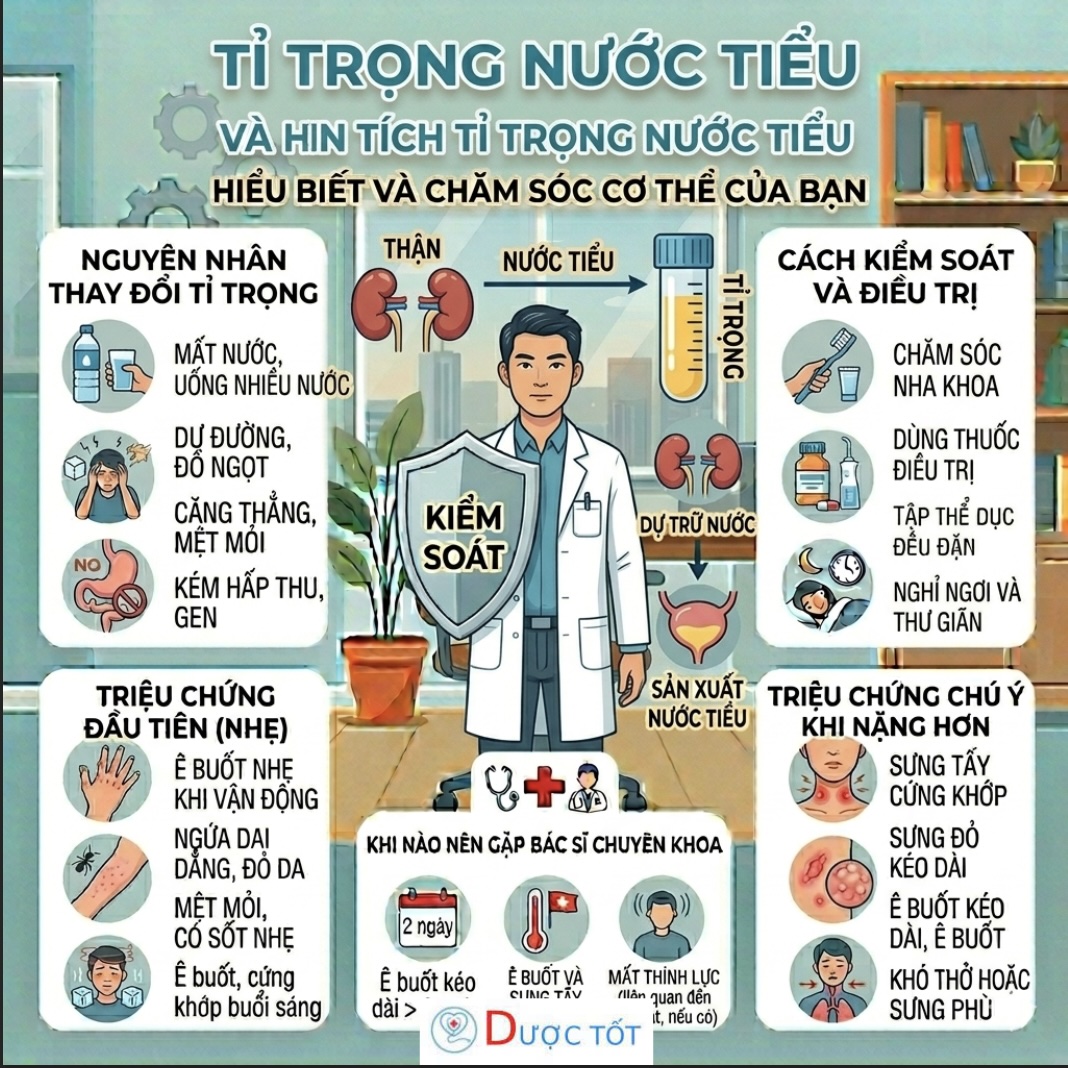 TỶ TRỌNG NƯỚC TIỂU – CHỈ SỐ ĐÁNH GIÁ KHẢ NĂNG CÔ ĐẶC CỦA THẬN