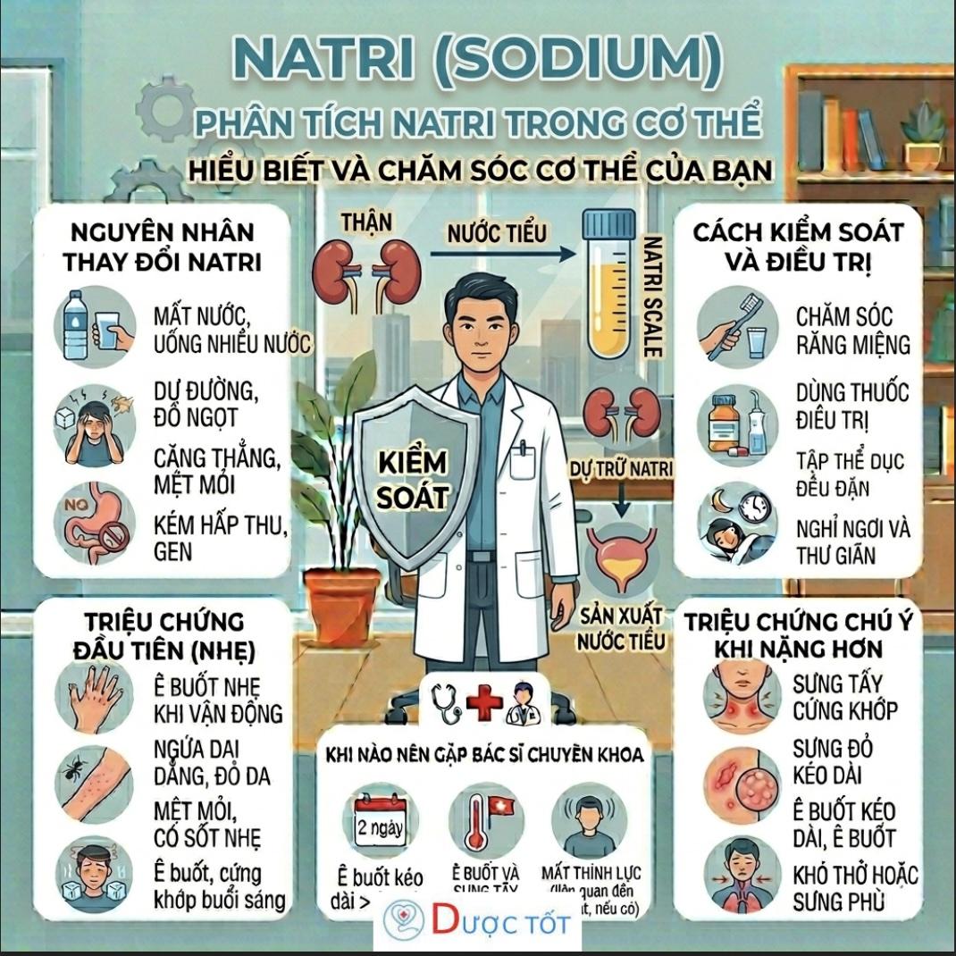 NATRI – CHỈ SỐ QUAN TRỌNG QUYẾT ĐỊNH CÂN BẰNG NƯỚC CƠ THỂ