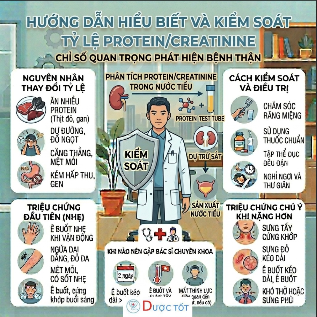 TỶ LỆ PROTEIN/CREATININE – CHỈ SỐ QUAN TRỌNG PHÁT HIỆN BỆNH THẬN