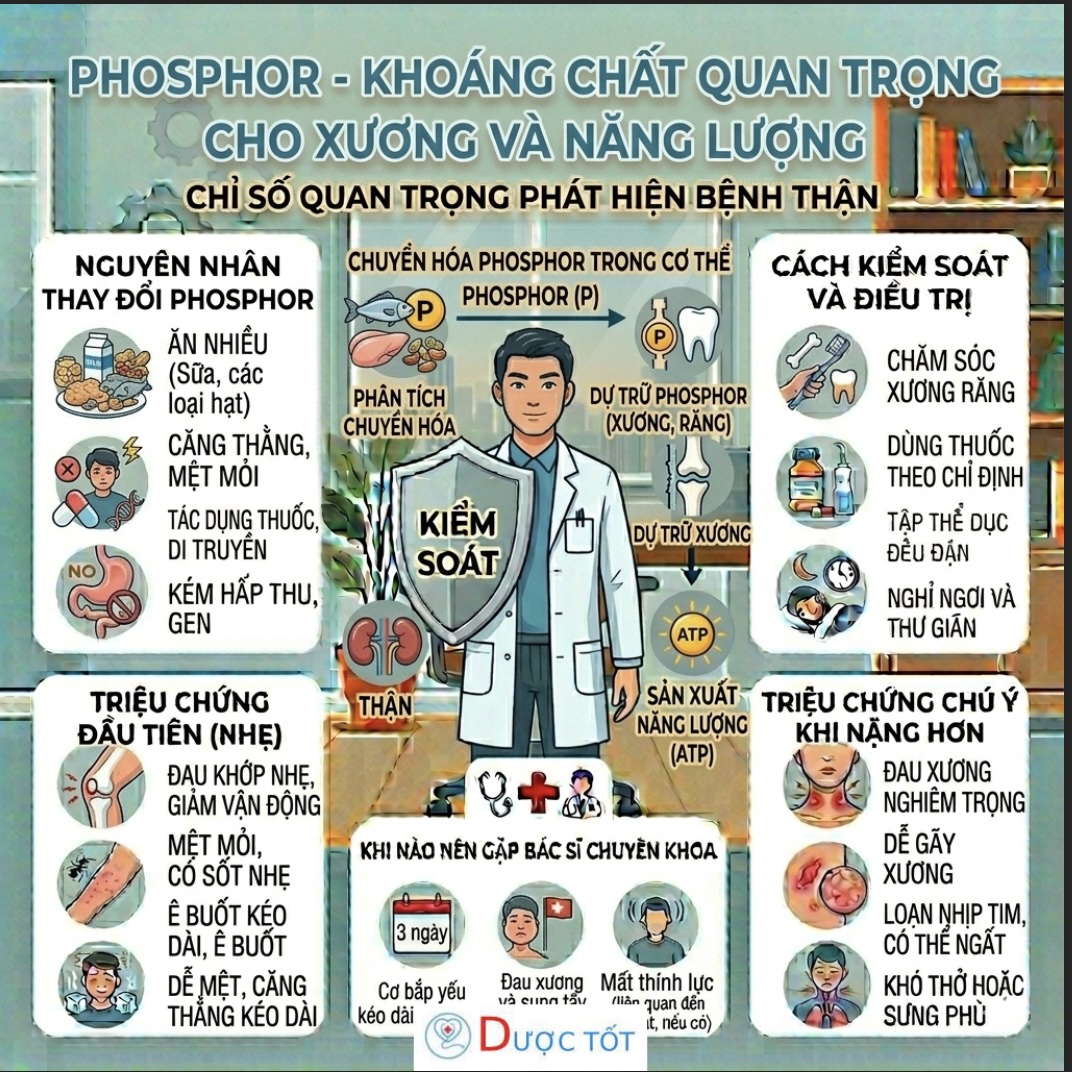 PHOSPHOR – KHOÁNG CHẤT QUAN TRỌNG CHO XƯƠNG VÀ NĂNG LƯỢNG