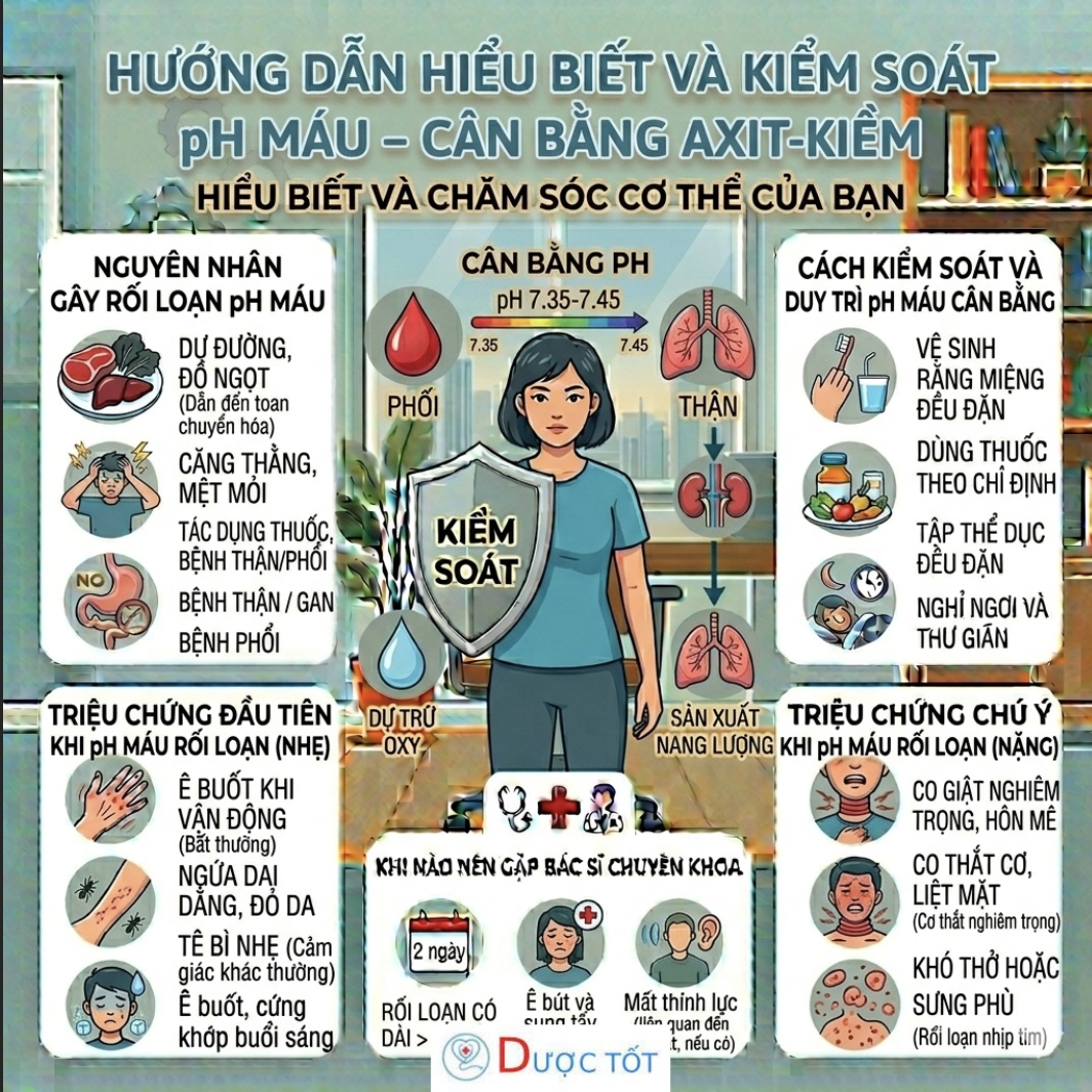 pH MÁU – CHỈ SỐ CÂN BẰNG AXIT – KIỀM CỦA CƠ THỂ