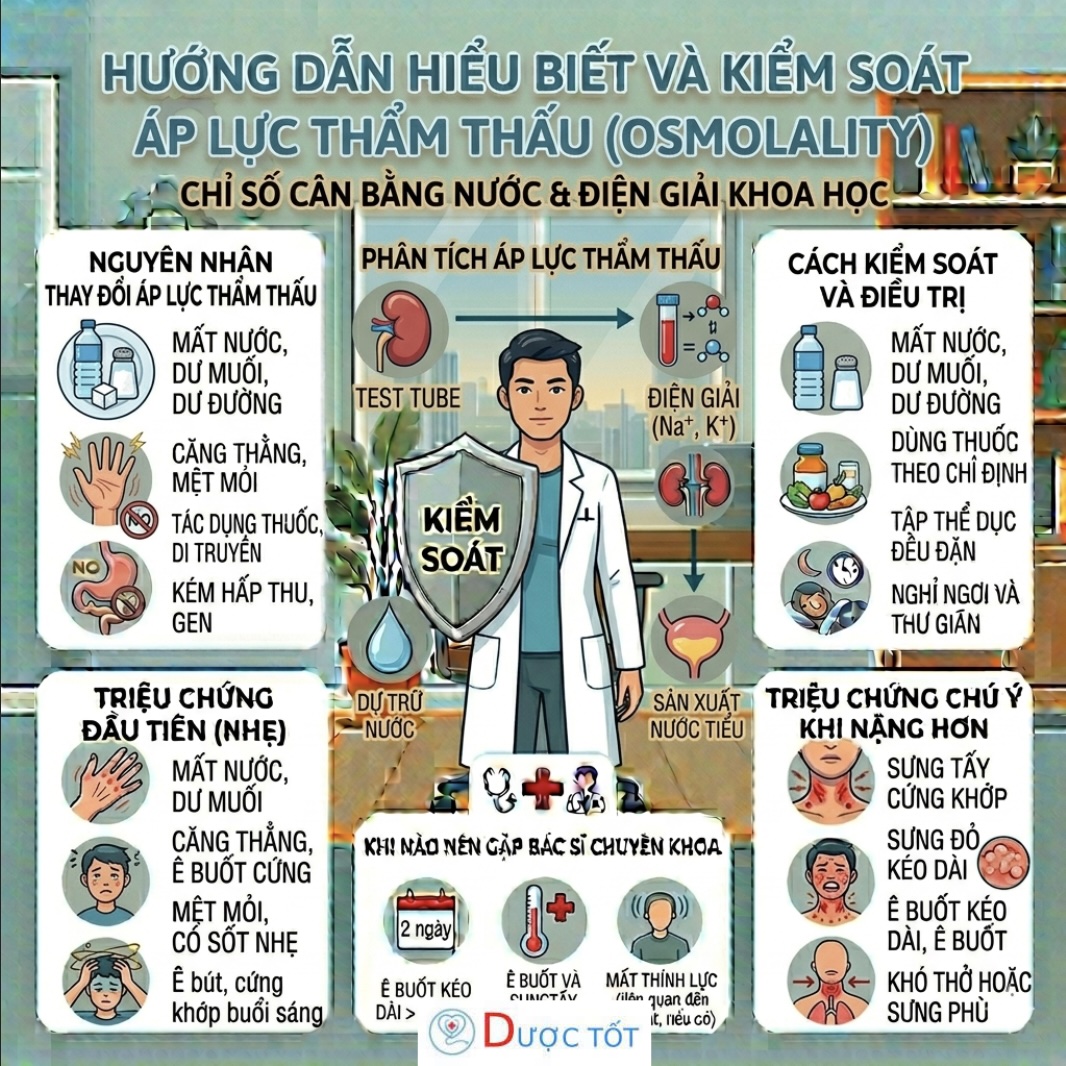 ÁP LỰC THẨM THẤU (OSMOLALITY) – CHỈ SỐ CÂN BẰNG NƯỚC & ĐIỆN GIẢI
