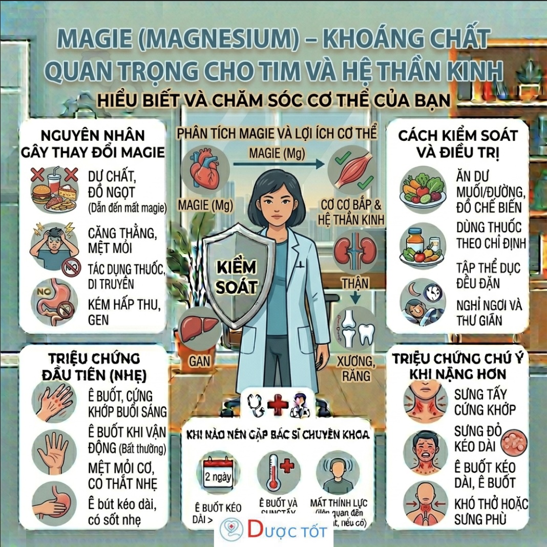 MAGIE – KHOÁNG CHẤT QUAN TRỌNG CHO TIM VÀ HỆ THẦN KINH