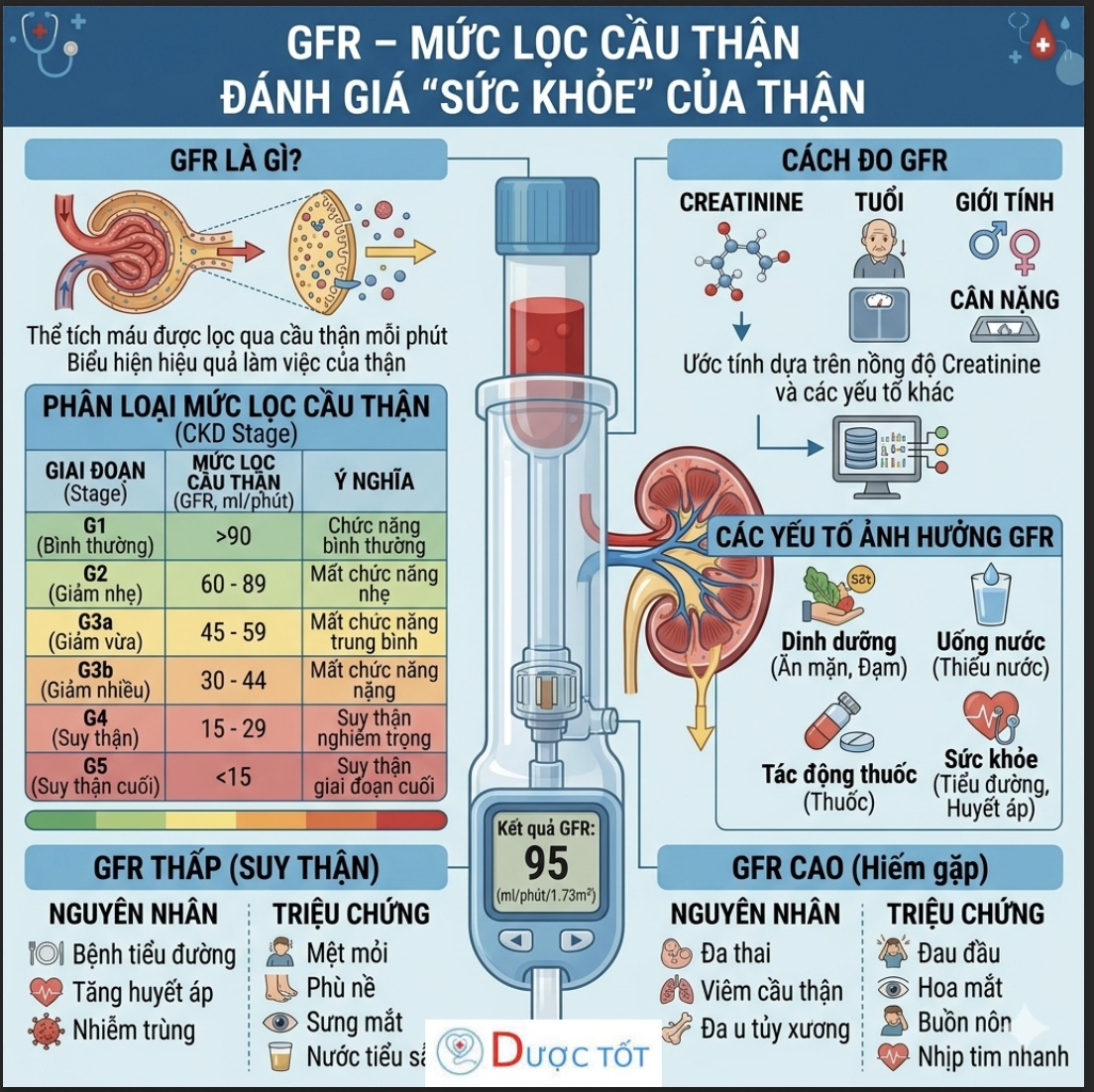 GFR – MỨC LỌC CẦU THẬN ĐÁNH GIÁ “SỨC KHỎE” CỦA THẬN