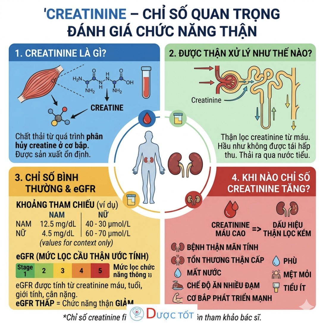 CREATININE – CHỈ SỐ QUAN TRỌNG ĐÁNH GIÁ CHỨC NĂNG THẬN