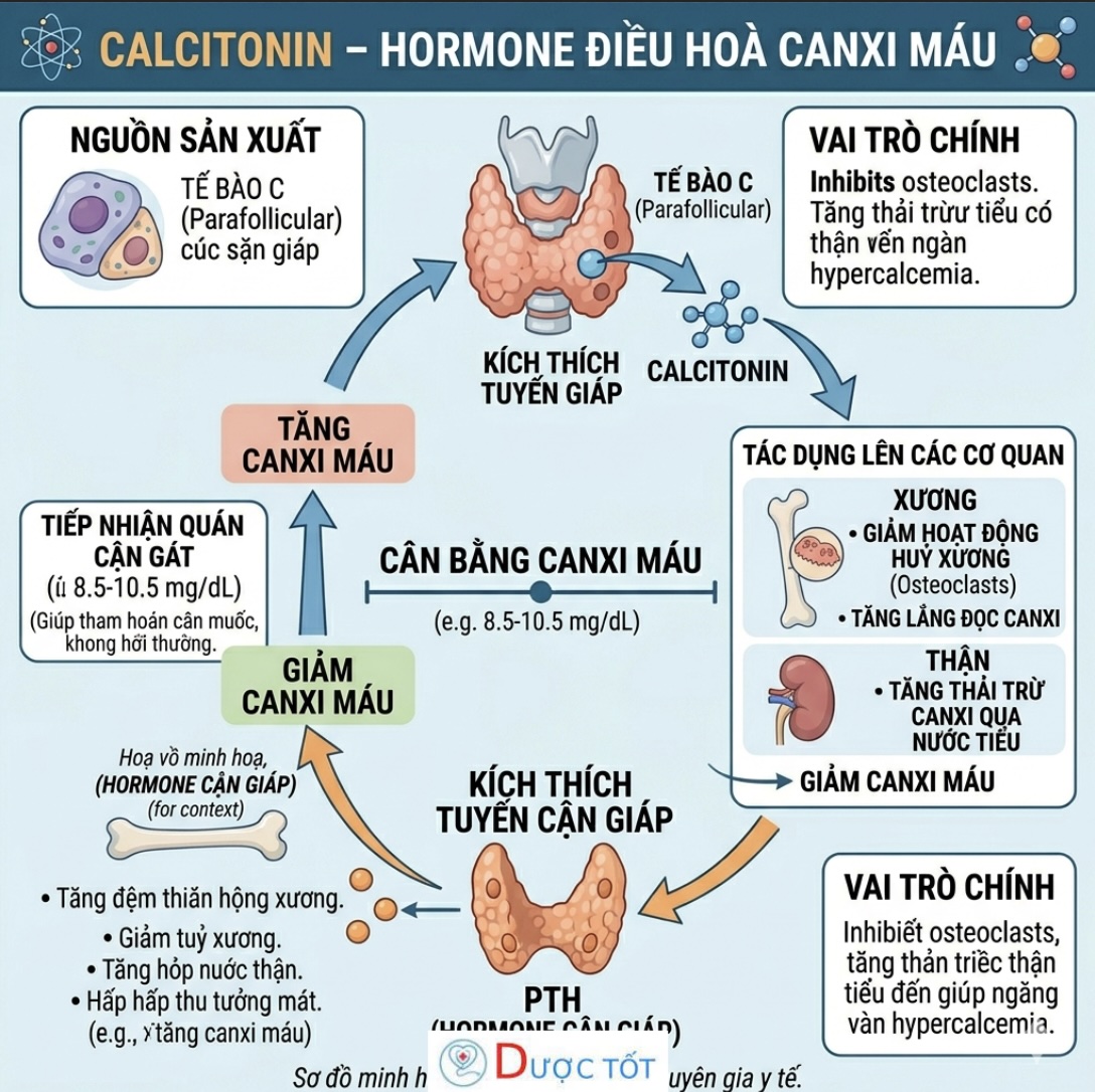 CALCITONIN – HORMONE ĐIỀU HOÀ CANXI MÁU