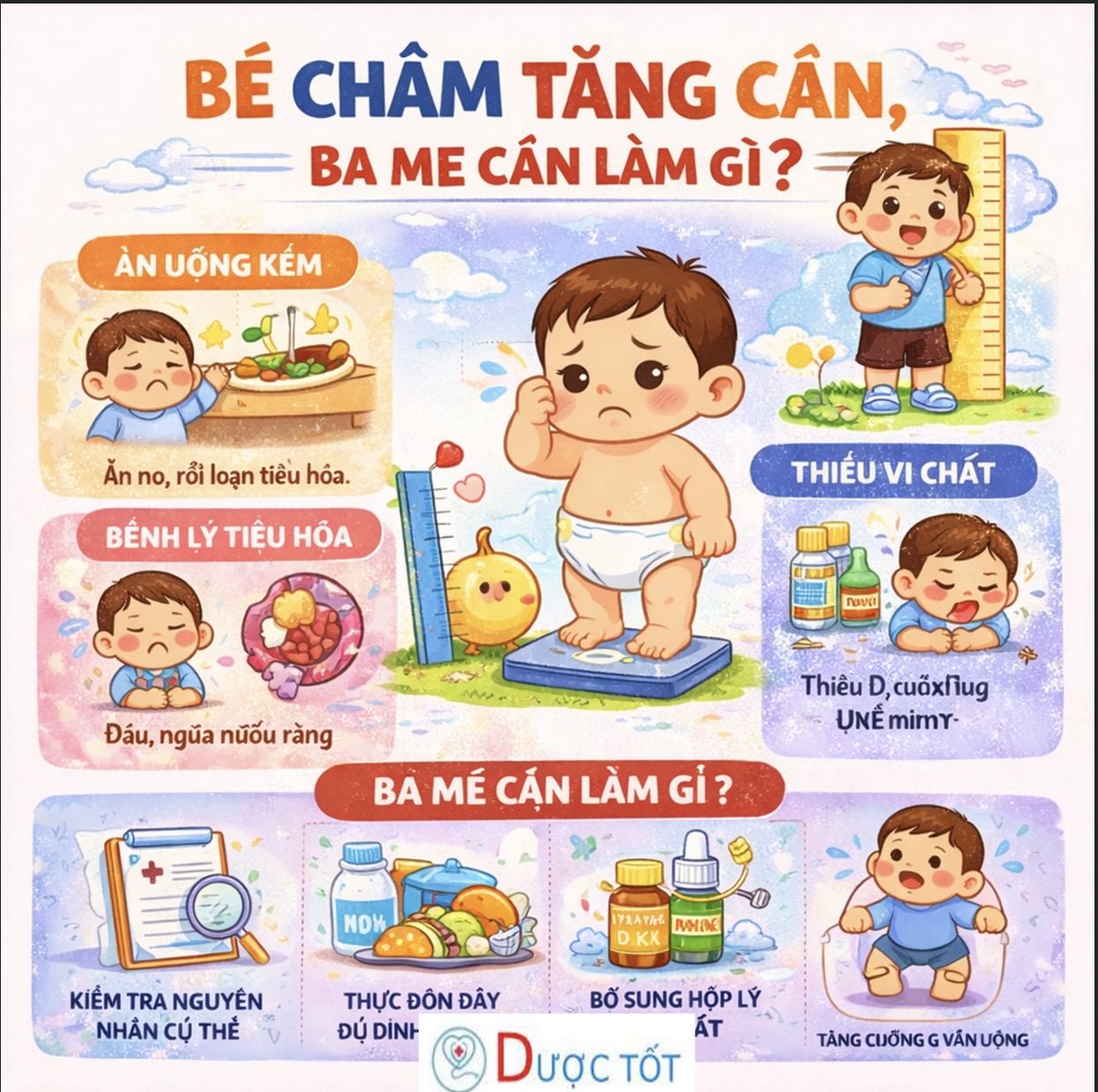 BÉ CHẬM TĂNG CÂN – DẤU HIỆU CẦN CHÚ Ý 