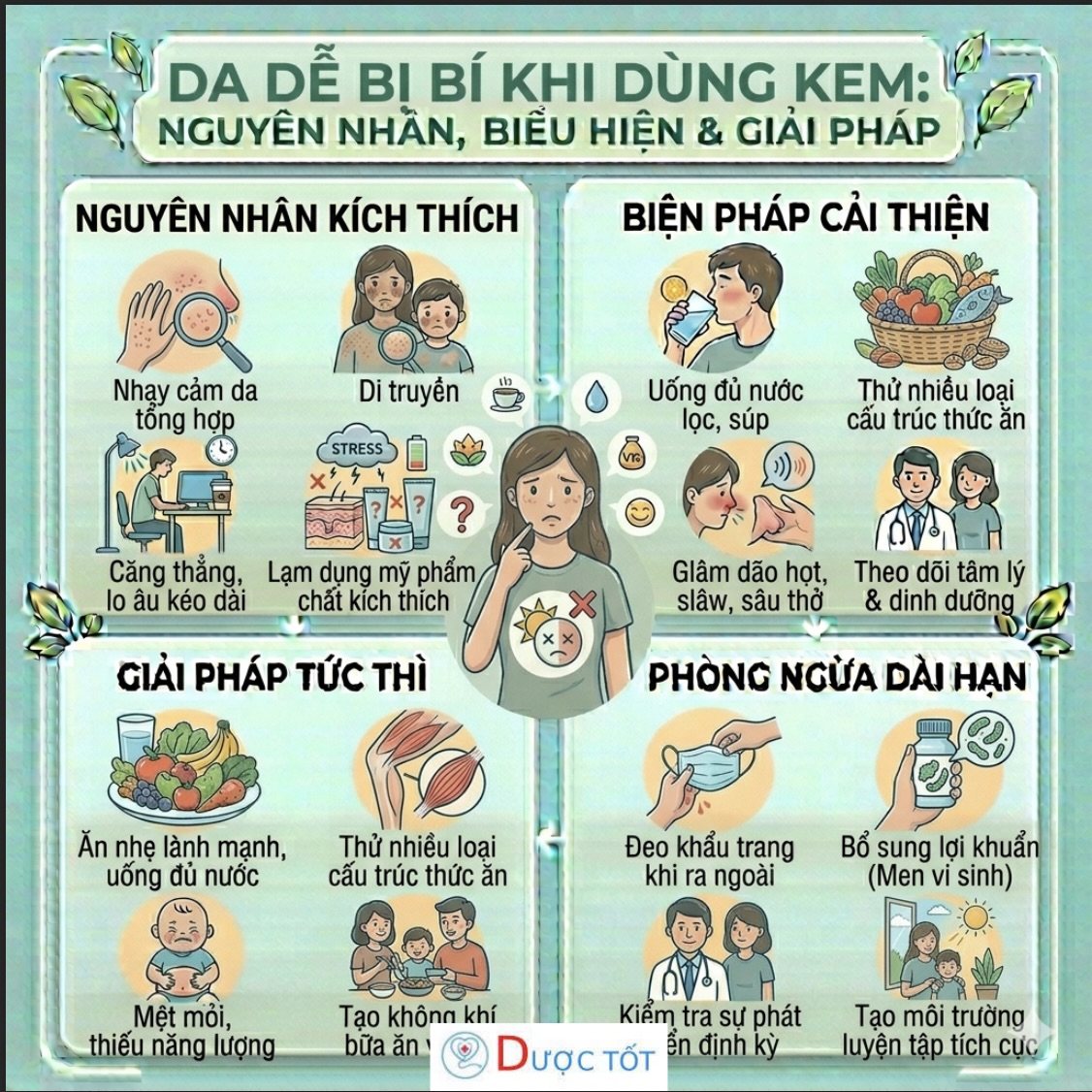 DA DỄ BỊ BÍ KHI DÙNG KEM – NGUYÊN NHÂN VÀ CÁCH KHẮC PHỤC