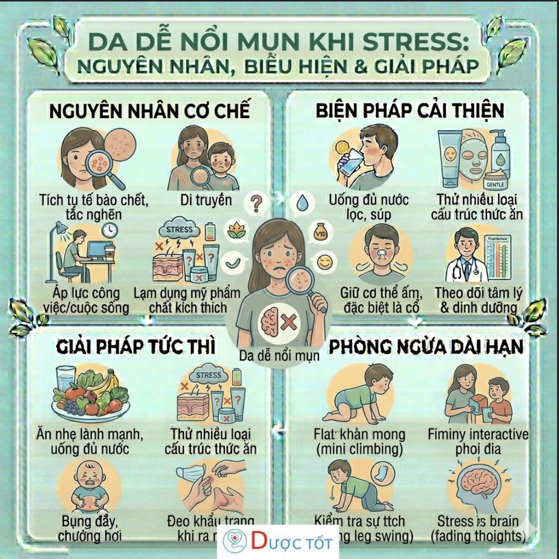 DA DỄ NỔI MỤN KHI STRESS – NGUYÊN NHÂN VÀ CÁCH KIỂM SOÁT