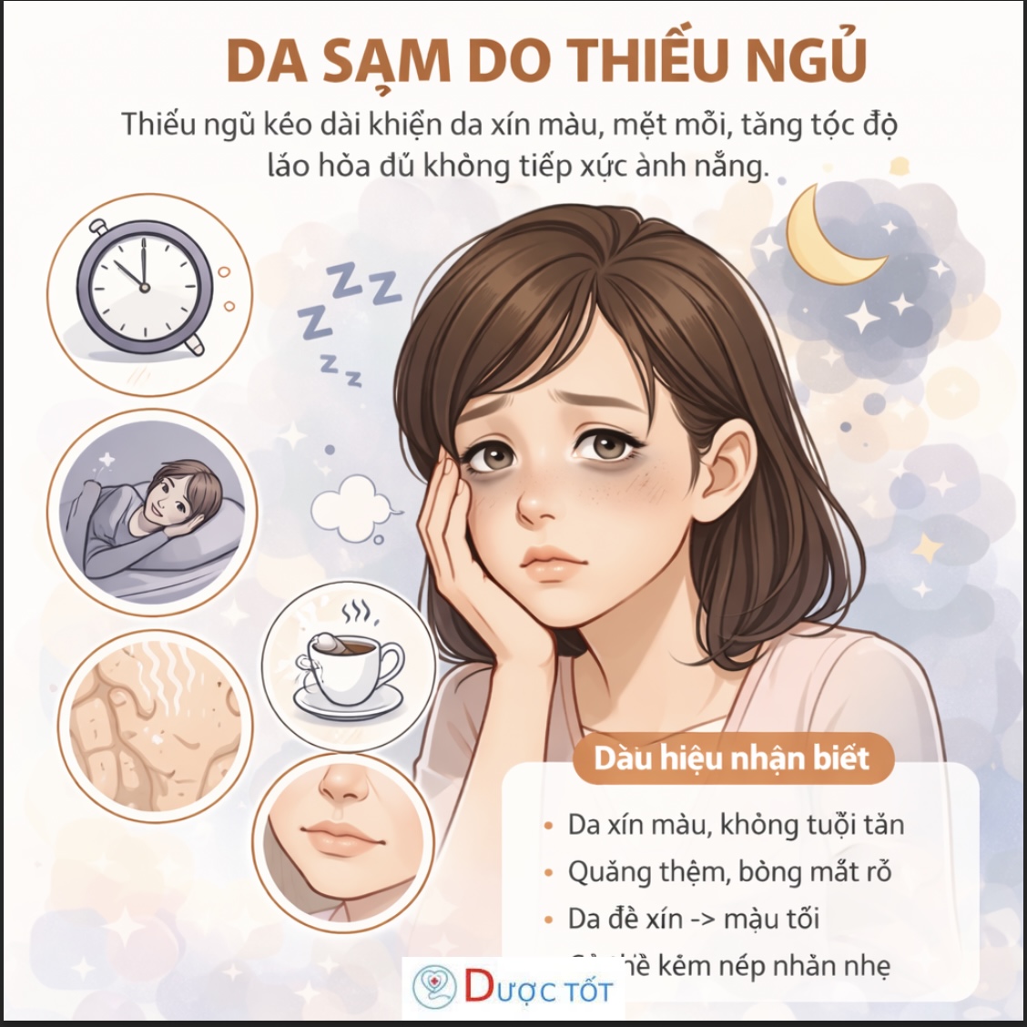 DA SẠM DO THIẾU NGỦ – NGUYÊN NHÂN KHIẾN DA XUỐNG TONE NHANH
