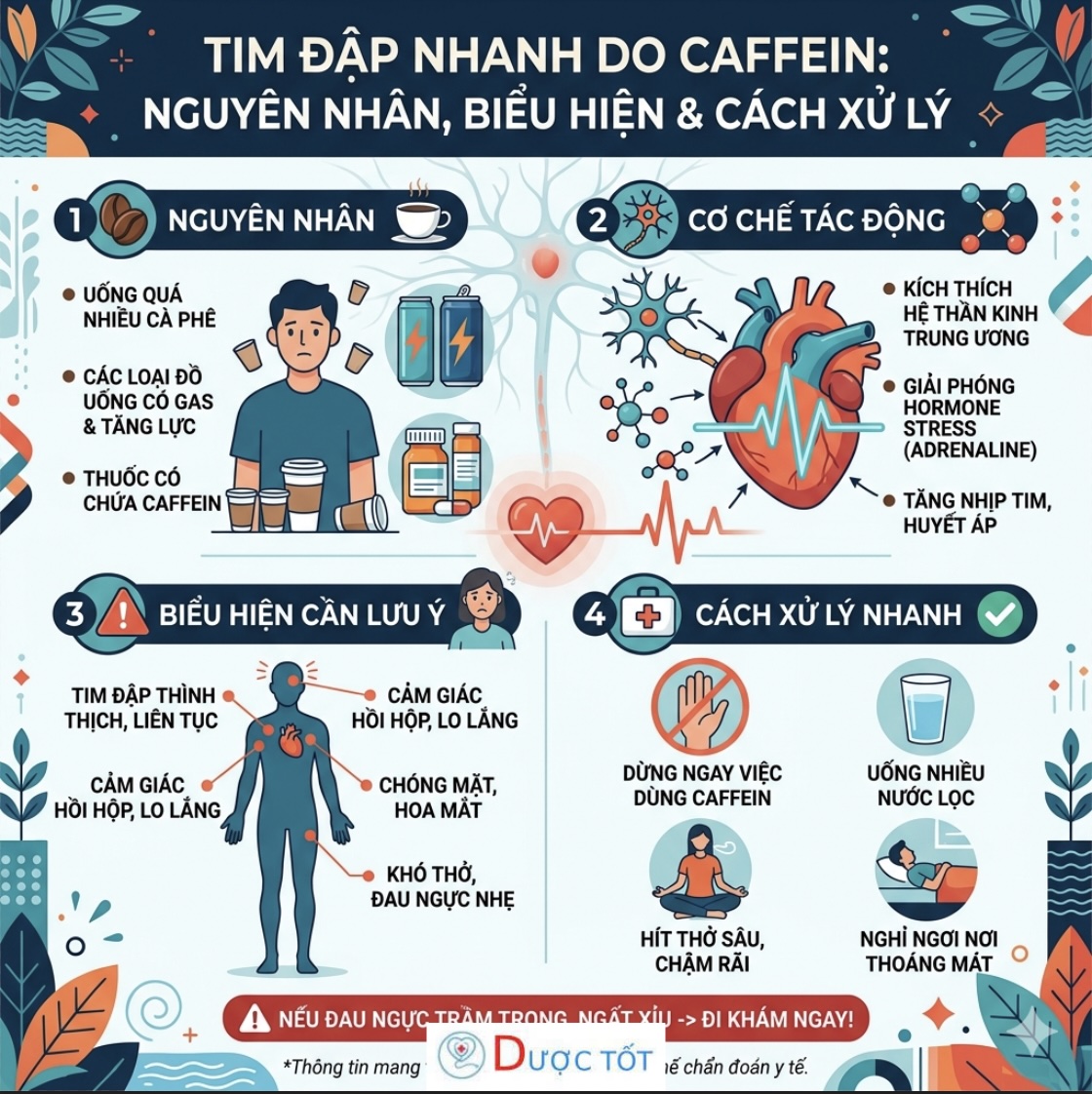 Tim đập nhanh do caffeine