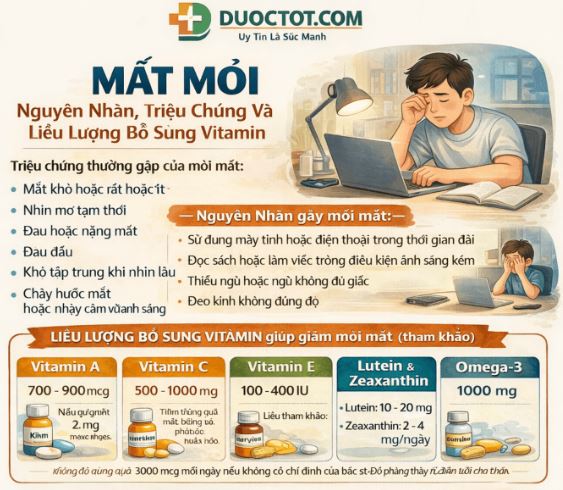 Giảm mỏi mắt khi làm việc nhiều
