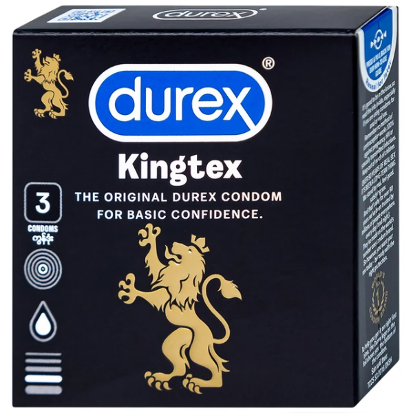 Bao cao su Durex Kingtex (hộp 3 cái)