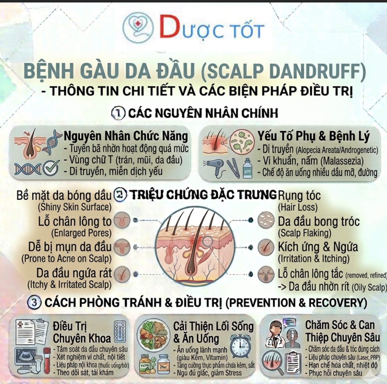 Cách khắc phục Gàu da đầu