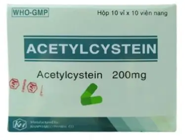Thuốc Acetylcystein 200mg Khapharco tiêu nhầy trong bệnh viêm phế quản, bệnh nhầy nhớt 