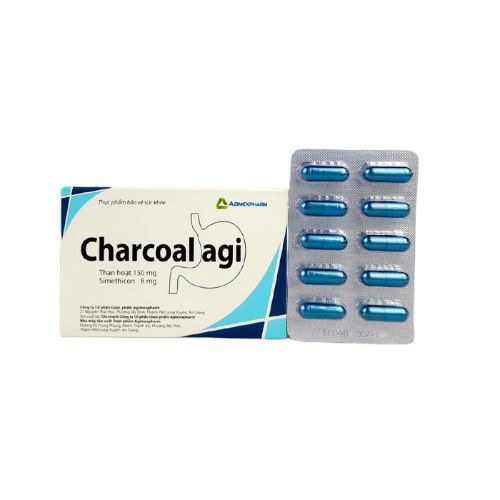 Viên uống hỗ trợ tiêu hoá CHARCOAL AGI hộp 10 vỉ x 10 viên nang