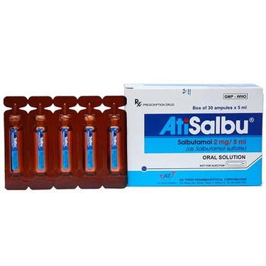 Dung dịch uống Atisalbu An Thiên điều trị cơn hen, ngăn cơn co thắt phế quản (30 ống x 5ml)