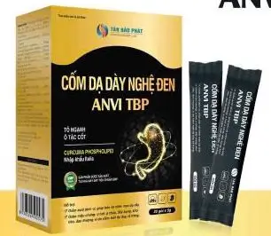 ANVI TBP-Cốm dạ dày nghệ đen giúp giảm acid dịch vị, giảm triệu chứng do viêm loét dạ dày, tá tràng (Hộp 20 gói x 5g)