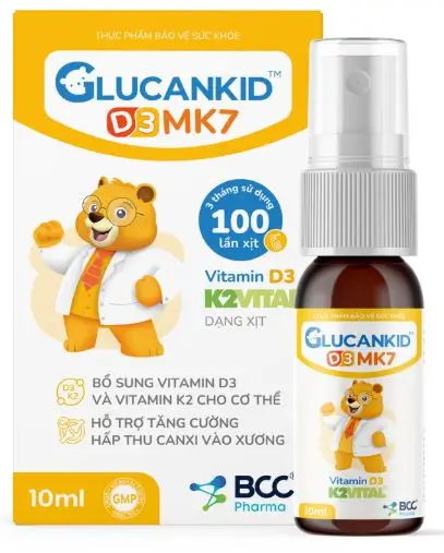 Thực phẩm bảo vệ sức khỏe GLUCANKID D3MK7 giúp tăng cường hấp thu canxi vào xương cho trẻ nhỏ