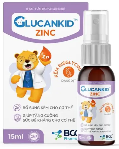 Thực phẩm bảo vệ sức khỏe GLUCANKID ZINC bổ sung kẽm, tăng cường sức đề kháng cho cơ thể