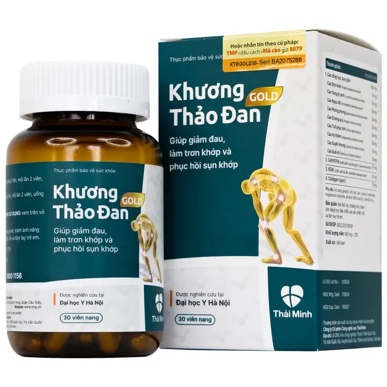 Viên uống Khương Thảo Đan Gold Thái Minh giảm đau, làm trơn khớp và phục hồi sụn khớp (30 viên)