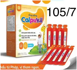 Ống uống Calpukil  Hỗ trợ phát triển chiều cao Giúp giảm nguy cơ còi xương, chậm mọc răng