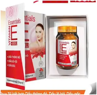 Essentials VITAMIN E 400IU giúp hạn chế lão hóa, giảm khô nhờn da, giúp làm đẹp da.