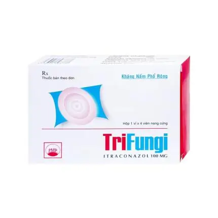 Thuốc Trifungi 100mg (Hộp 1 vỉ x 4 viên) - Trị nhiễm nấm Candida, lang ben (Pymepharco)