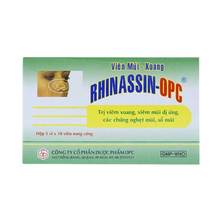 Thuốc Rhinassin-OPC điều trị viêm xoang, viêm mũi dị ứng (5 vỉ x 10 viên)
