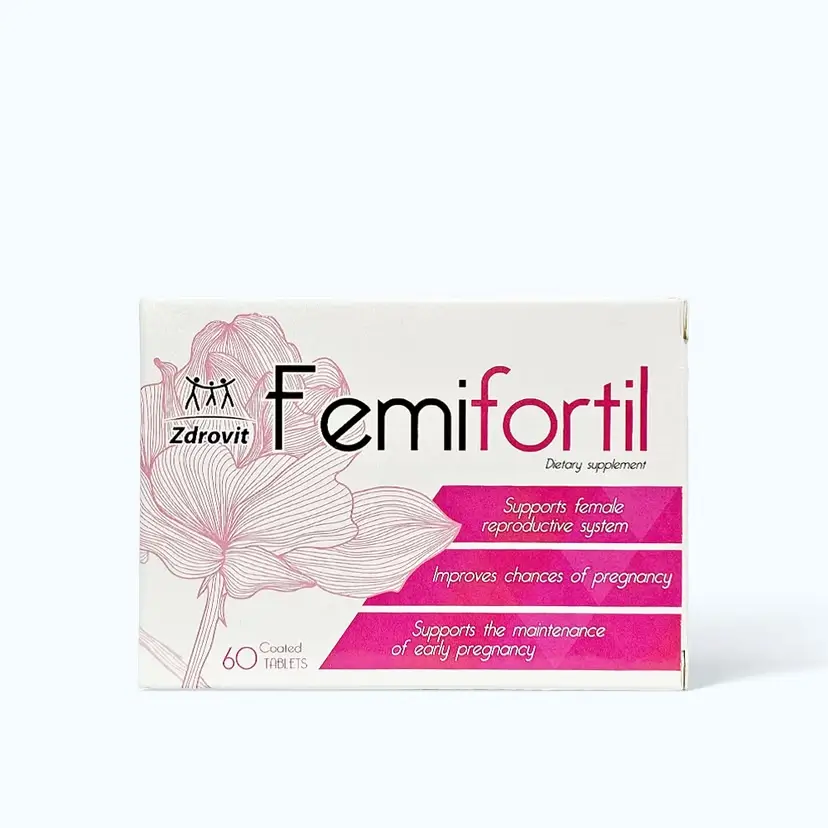 Viên uống Femifortil hỗ trợ sức khỏe phụ nữ trong quá trình chuẩn bị và mang thai (Hộp 60 viên)