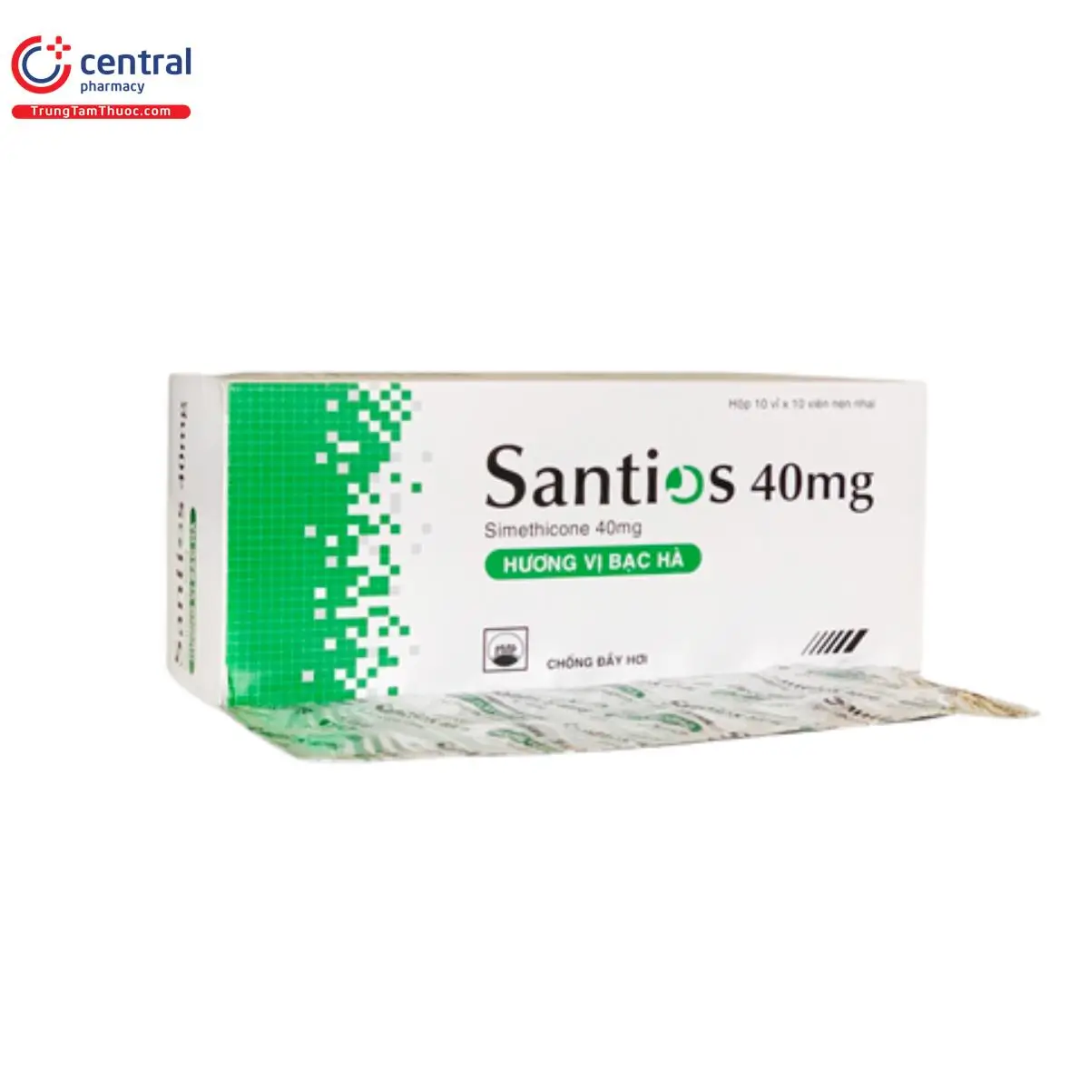 Santios 40mg điều trị chứng đầy hơi, khó tiêu, trướng bụng