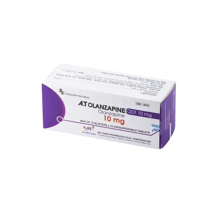 Viên nén A.T Olanzapine ODT 10mg An Thiên điều trị tâm thần phân liệt (10 vỉ x 10 viên)