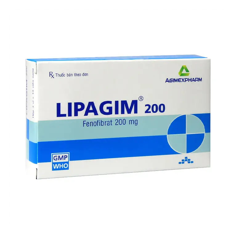 Thuốc Lipagim 200mg điều trị rối loạn mỡ máu (3 vỉ x 10 viên)