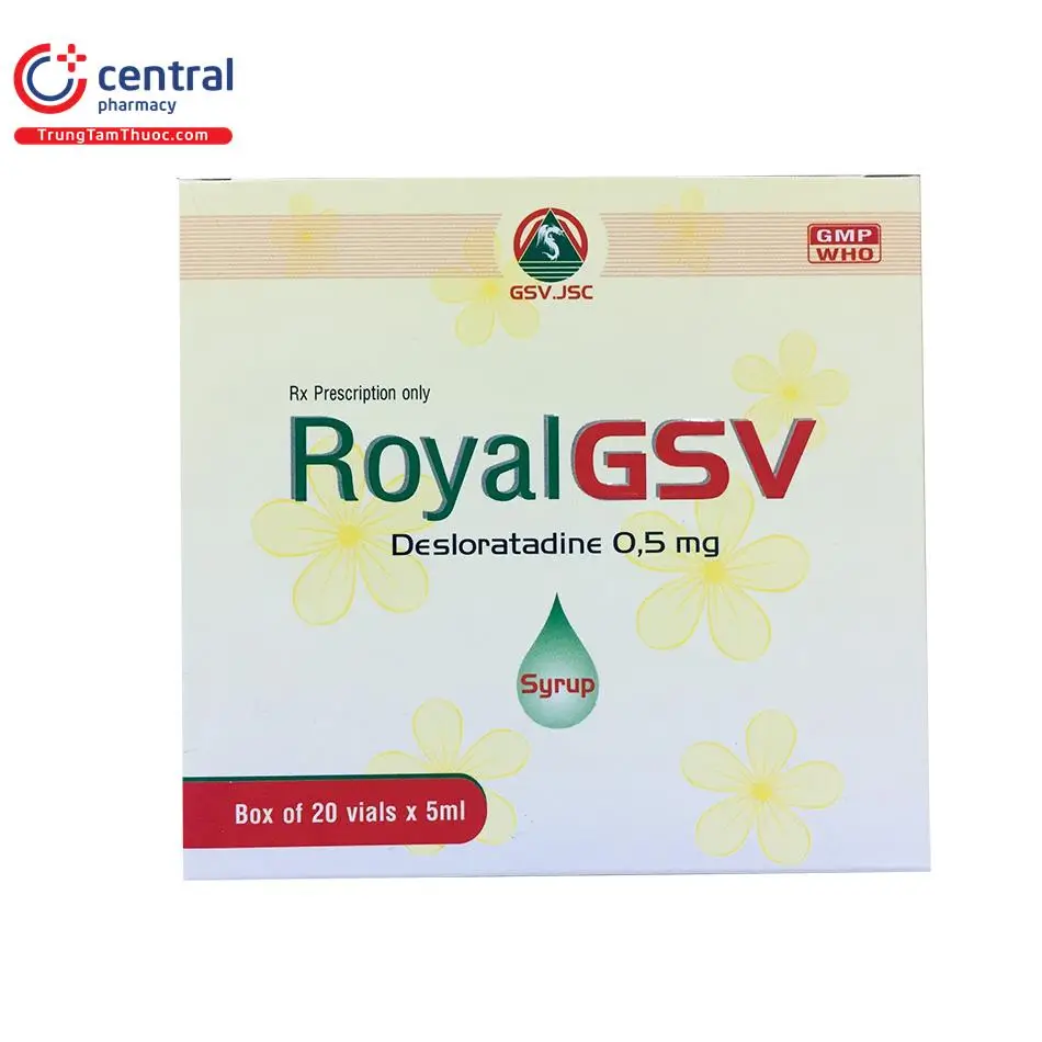 RoyalGSV ống 5ml điều trị các trường hợp viêm mũi dị ứng, mày đay