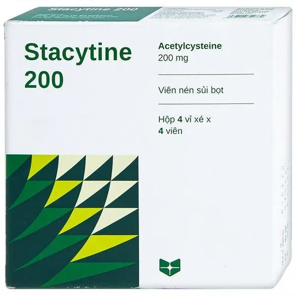Viên nén sủi bọt Stacytine 200 STELLA hộp 4 vỉ x 4 viên