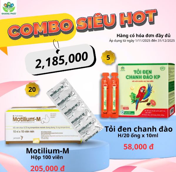 COMBO SIÊU HOT Motilium-M + Tỏi đen chanh đào KP