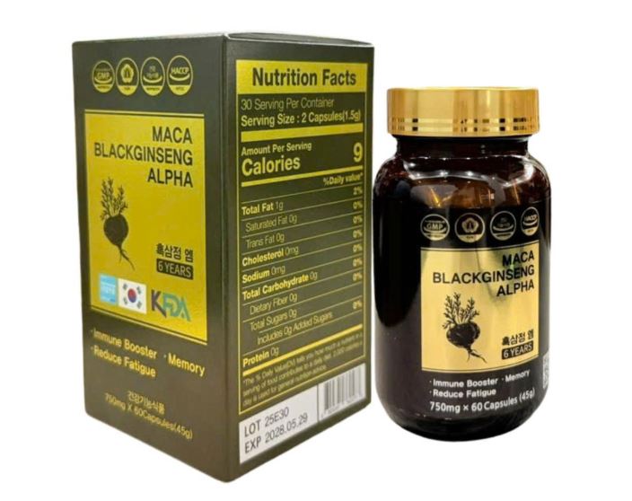 TP BVSK MACA BLACKGINSENG ALPHA H/60V hỗ trợ tăng cường thể lực