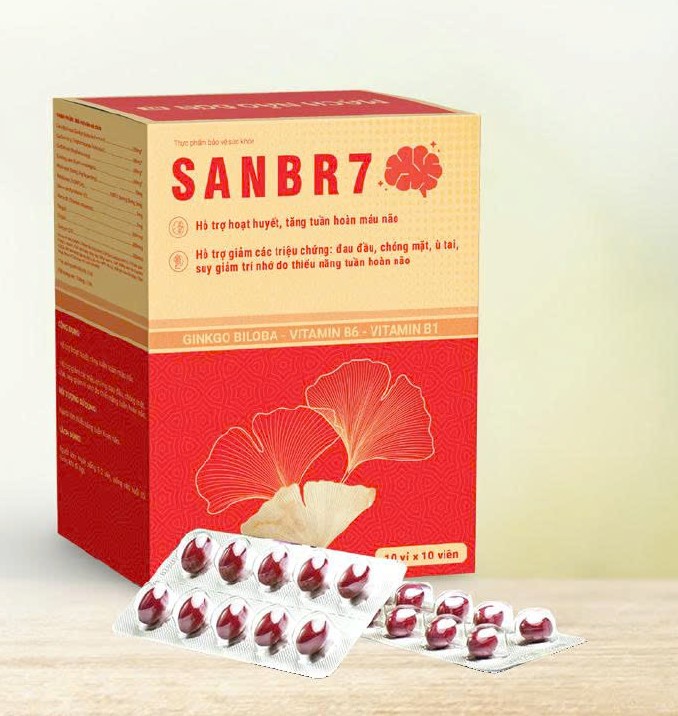 Viên bổ não SanBr7 hỗ trợ hoạt huyết tăng cường tuần hoàn máu não