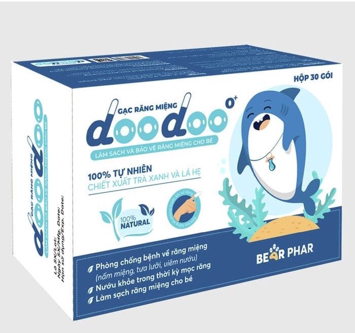 Gạc rơ lưỡi Doo Doo giúp làm sạch và bảo vệ răng miệng cho bé