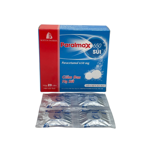 Paralmax 650 Sủi giúp giảm đau và hạ sốt nhanh hiệu quả
