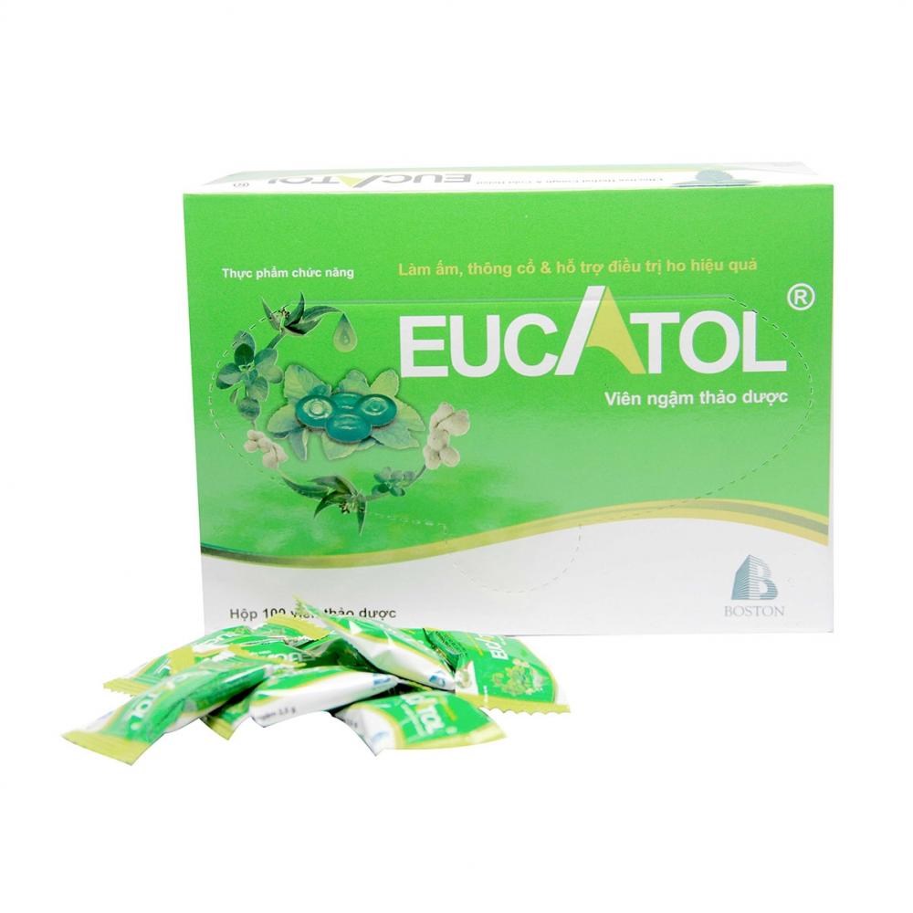 Kẹo ngậm Eucatol giúp giảm ho và rát họng   